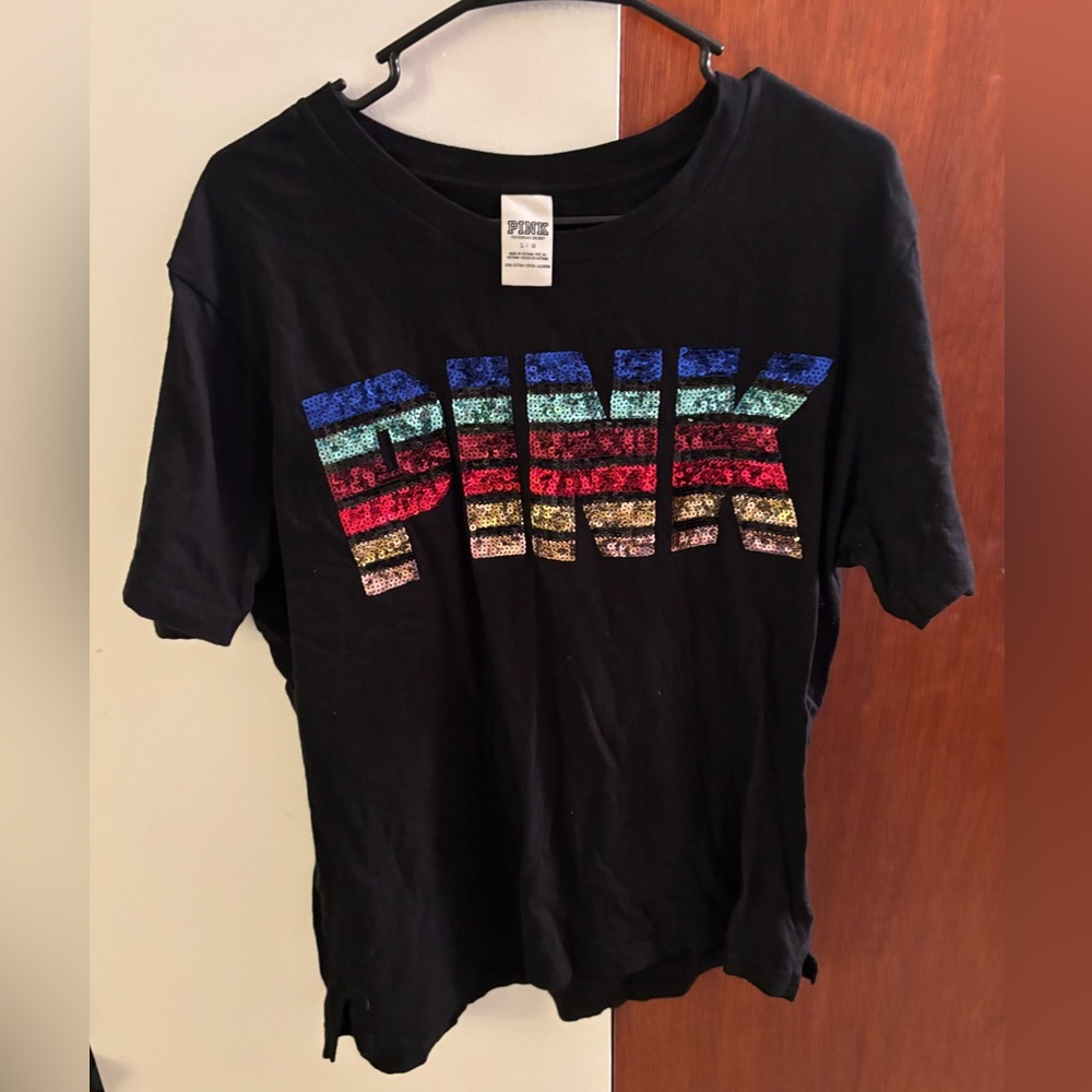 Victoria’s Secret Pink rainbow pride sequined tee - Picture 3 of 3